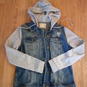 Denim and hoodie